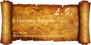Lisznyai István névjegykártya
