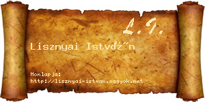Lisznyai István névjegykártya